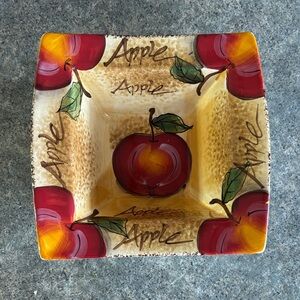 Apple Brand Red and Yellow Ceramic Bowl